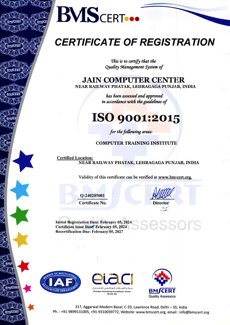 ISO Certificate